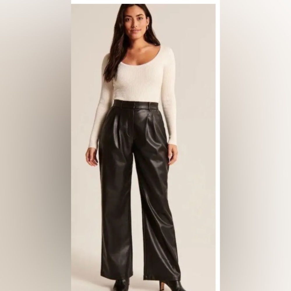 Abercrombie & Fitch Black Wide-Leg Pants